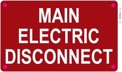 Network Disconnect Sign MAIN ELECTRIC DISCONNECT SIGN (RED ,REFLECTIVE, ALUMINIUM 3X5,RUST FREE )
