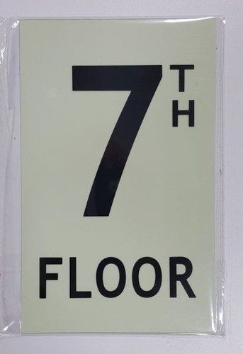 FLOOR NUMBER Sign7TH FLOOR SignPHOTOLUMINESCENT GLOW IN THE DARK SIGN FLOOR NUMBER Sign7TH FLOOR SignPHOTOLUMINESCENT GLOW IN THE DARK SIGN