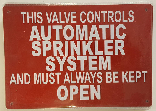 This Valve Controls Automatic Sprinkler SIGN This Valve Controls Automatic Sprinkler SIGN