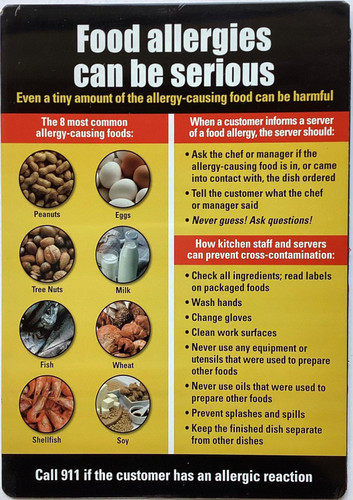 Food Allergy Warning Safety Sign