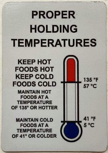 3 Set - Restaurant Fridge Proper Holding Temperature Safety Sign