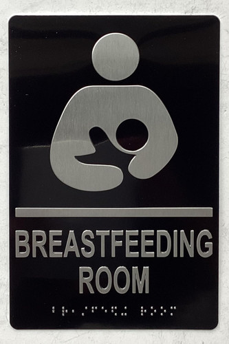 BREASTFEEDING ROOM sign Raised letters & Grade 2 Braille - Includes Red Adhesive pad for Easy Installation