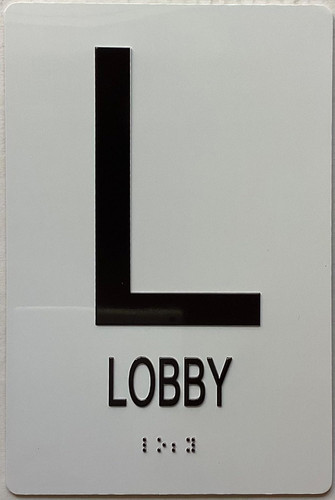 LOBBY FLOOR NUMBER SIGN with Raised letters/Image & Grade 2 Braille - Includes Red Adhesive pad for Easy Installation LOBBY FLOOR NUMBER SIGN with Raised letters/Image & Grade 2 Braille - Includes Red Adhesive pad for Easy Installation