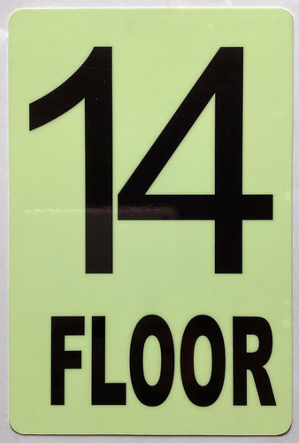 GLOW IN DARK FLOOR NUMBER SIGN- THE GLOWMARK LINE (14TH FLOOR) GLOW IN DARK FLOOR NUMBER SIGN- THE GLOWMARK LINE (14TH FLOOR)