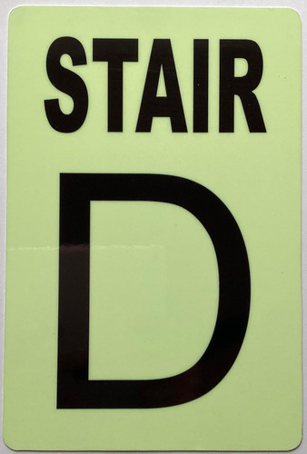 GLOW IN DARK FLOOR NUMBER SIGN- THE GLOWMARK LINE (STAIR D) GLOW IN DARK FLOOR NUMBER SIGN- THE GLOWMARK LINE (STAIR D)