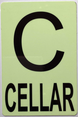 GLOW IN DARK FLOOR NUMBER SIGN-(Aluminum,6x9) THE GLOWMARK LINE (CELLAR) GLOW IN DARK FLOOR NUMBER SIGN-(Aluminum,6x9) THE GLOWMARK LINE (CELLAR)