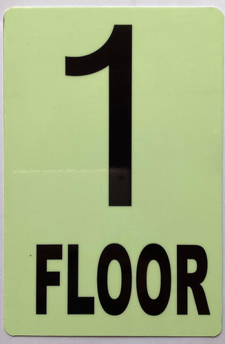 GLOW IN DARK FLOOR NUMBER SIGN- (Aluminum,6x9) THE GLOWMARK LINE (1ST FLOOR) GLOW IN DARK FLOOR NUMBER SIGN- (Aluminum,6x9) THE GLOWMARK LINE (1ST FLOOR)
