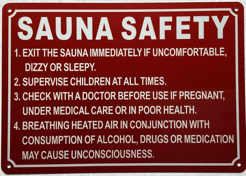 Sauna Safety sign