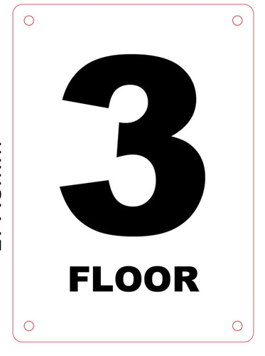 FLOOR NUMBER THREE SIGN