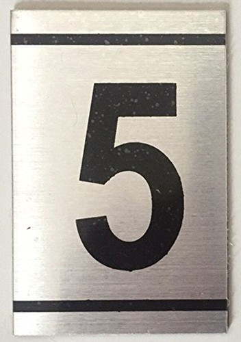 NUMBER SIGN -5 -BRUSHED ALUMINUM