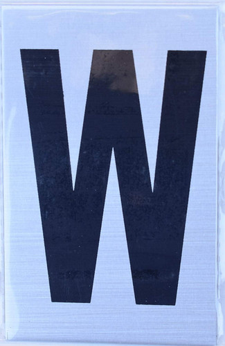 Apartment Number SignLetter W  - Porte D'argent line