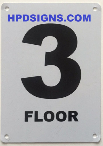 Floor number 3 sign
