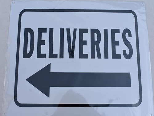 Deliveries Left Arrow Sign