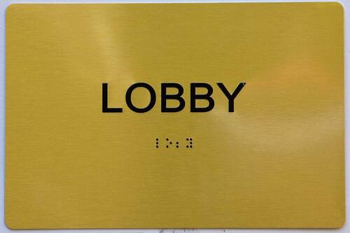 Lobby Sign-Tactile Signs - Gold Lobby Sign-Tactile Signs - Gold