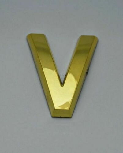 Apartment Number Sign/Mailbox Number Sign, Door Number Sign. Letter V Gold