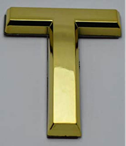 Apartment Number Sign/Mailbox Number Sign, Door Number Sign. Letter T Gold