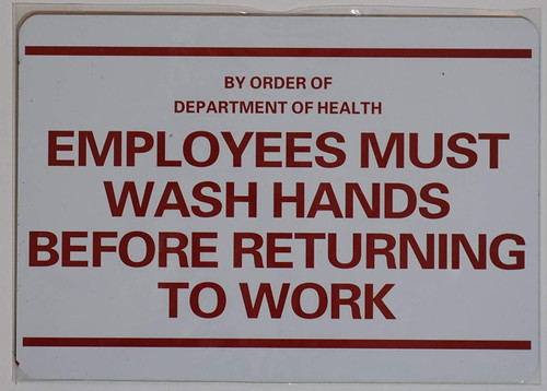 Employees Must WASH Hands SignFood Facility Sign