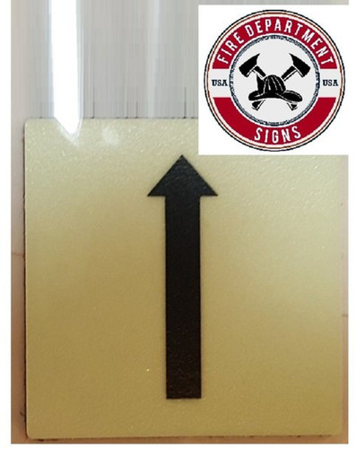 PHOTOLUMINESCENT DOOR IDENTIFICATION NUMBER One Arrow Up One UP SIGN HEAVY DUTY / GLOW IN THE DARK "DOOR NUMBER" SIGN HEAVY DUTY