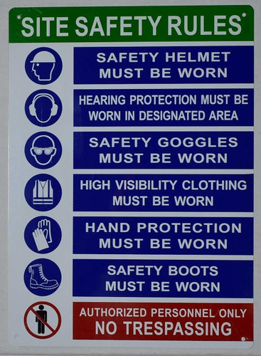 Site Safety Rules Sign