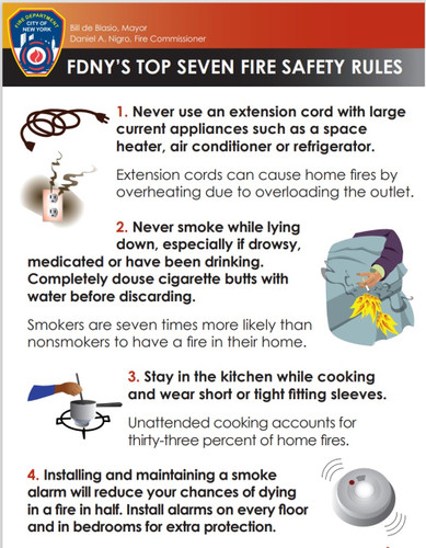 FDNY'S TOP SEVEN FIRE SAFETY RULES FLYER