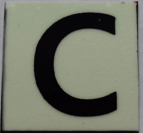 PHOTOLUMINESCENT DOOR NUMBER C SIGN
