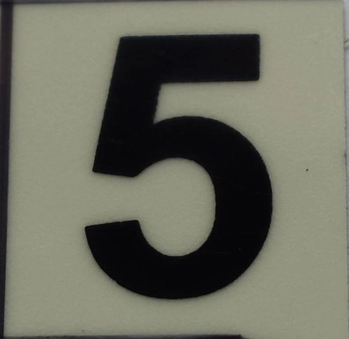 PHOTOLUMINESCENT DOOR NUMBER 5 SIGN