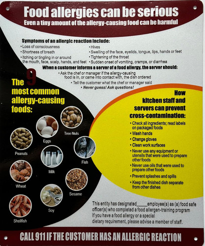 FOOD ALLERGY CAN BE SERIOUS EVEN A TINY AMOUNT CAN BE HARMFUL SIGN