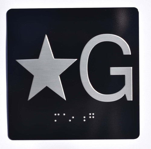 Elevator JAMB Plate with Braille - Elevator Floor Number Brush BLACK Elevator JAMB Plate with Braille - Elevator Floor Number Brush BLACK