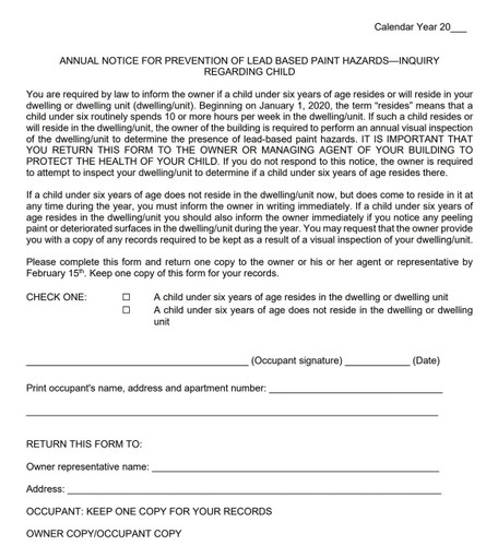 LEAD BASE ANNUAL NOTICE GENDERAL YEARS Notice