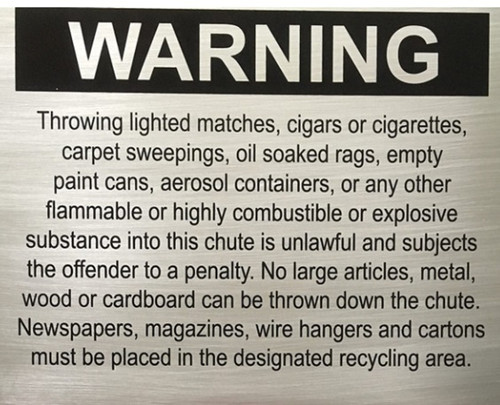 Chute sign Posting code  §27-848 Chute sign Posting code  §27-848