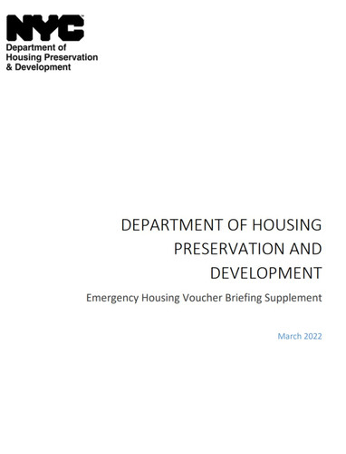 HPD  Emergency Housing Voucher Briefing Supplement