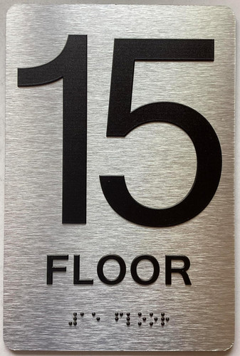 15th floor sign with Raised letters/Image & Grade 2 Braille - Includes Red Adhesive pad for Easy Installation 15th floor sign with Raised letters/Image & Grade 2 Braille - Includes Red Adhesive pad for Easy Installation