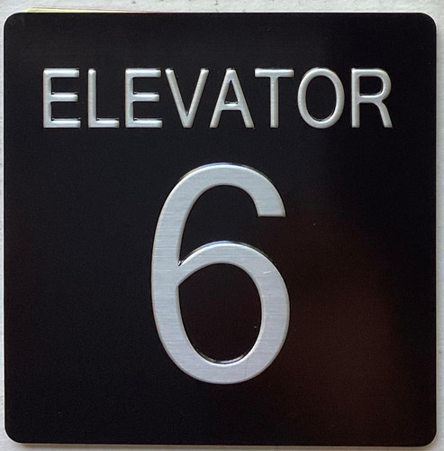 ELEVATOR FLOOR NUMBER SIGN with Raised letters/Image & Grade 2 Braille - Includes Red Adhesive pad for Easy Installation