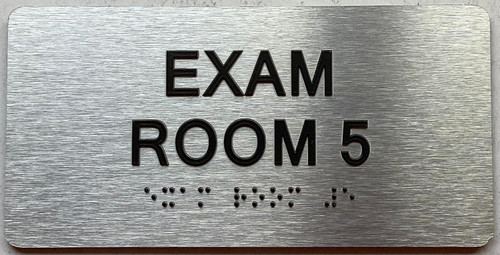 EXAM ROOM signS with Raised letters/Image & Grade 2 Braille - Includes Red Adhesive pad for Easy Installation