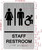 Restroom / Unisex ADA Compliant HPD SIGN with Raised letters/Image & Grade 2 Braille - Includes Red Adhesive pad for Easy Installation