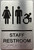 Restroom / Unisex ADA Compliant BUILDING SIGNwith Raised letters/Image & Grade 2 Braille - Includes Red Adhesive pad for Easy Installation