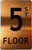 GOLD FLOOR NUMBER SIGN, aluminum, Size 5x8 inch The Gold Mountain Line