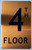 GOLD FLOOR NUMBER SIGN, aluminum, Size 5x8 inch The Gold Mountain Line