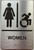 Restroom / Unisex ADA Compliant sign with Raised letters/Image & Grade 2 Braille - Includes Red Adhesive pad for Easy Installation
