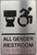 Restroom / Unisex ADA Compliant DOB SIGN with Raised letters/Image & Grade 2 Braille - Includes Red Adhesive pad for Easy Installation