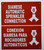 Automatic Sprinkler Connection Bilingual Sign with Symbol Sign with English & Spanish Text and Symbol Sign