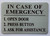 In case of emergency Elevator DOB SIGN Brushed Silver Aluminum Wall Mount | Rust-Free, Durable | Double-Sided Tape I Easy Installation -4x6 Inch_-red20250404