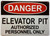 Danger Elevator Pit Authorized Personnel Only OSHA Sign