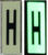 PHOTOLUMINESCENT DOOR NUMBER H HPD SIGN HEAVY DUTY / GLOW IN THE DARK "DOOR NUMBER" HPD SIGN HEAVY DUTY