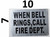 When Bell Rings Call FIRE DEPT Hpd Sign