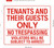 TENANTS AND GUEST ONLY SIGNAGE