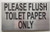 PLEASE FLUSH TOILET PAPER ONLY BUILDING SIGN