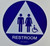 Unisex ACCESSIBLE Restroom CA-Braille HPD SIGN with Raised Tactile Graphics and Letters