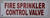 FIRE Sprinkler Control Valve   Sign