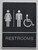 ACCESSIBLE Restrooms Sign- BLACK-Sign Braille Sign with Raised Tactile Graphics and Letters